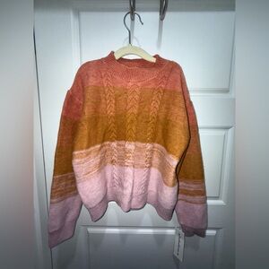 NWT. Heart & Arrow. Girls Sweater. Pink/Rust. Size 7/8.